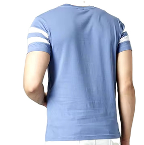 Haute qualité meilleurs hommes décontracté personnalisé t-shirt col rond ligne T-shirt bleu ciel plaine t-shirt pour hommes unisexe Slim Fit - Product Image 6