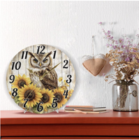 Horloge murale ronde personnalisée avec logo, impression directe UV sur PVC, silencieuse, sans tic-tac, horloge décorative personnalisée pour la maison, le bureau, cadeau