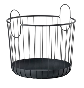 Paniers de rangement pour vaisselle Panier de sol en fil métallique en fer noir Conteneurs de stockage Stockage en métal en fer Panier en fil métallique de ferme - Product Image 5