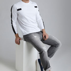 Camisetas de Manga Larga para Hombre, 100% Algodón, Corte Holgado, Personalizables, al por Mayor, Diseño Sólido, Secado Rápido y Transpirables, Alta Calidad - Product Image 3