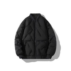 Veste matelassée à capuche en toile de luxe classique pour homme, 100% coton, imperméable, service OEM, logo sur le devant, saison hivernale - Product Image 3