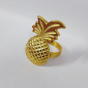 ห่วงรัดผ้าเช็ดปากทำจากทองเหลืองงานแฮนด์เมดแหวนคู่ชุบทองลายนูนสำหรับตกแต่งโต๊ะแต่งงาน - Product Image 4