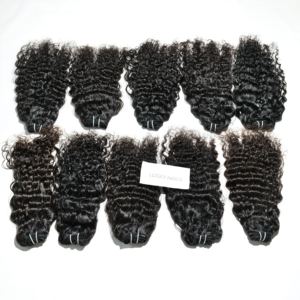 Paquets birmans crépus afro bouclés traitement chimique brut à cuticules alignées Aucune Extensions Double trame cheveux humains vietnamiens - Product Image 1
