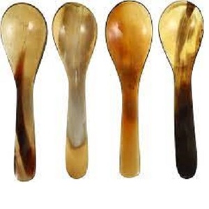 Ensemble de couverts en corne naturelle sculptée de qualité supérieure, vaisselle, couverts, cuillère de service et serveur à riz et à salade, décoration élégante - Product Image 2