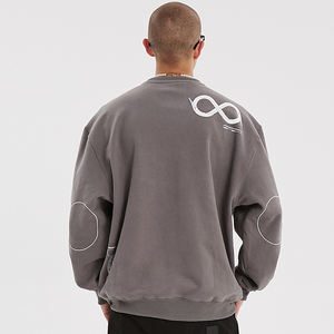 OEM personalizado de impresión de cuello redondo de peso pesado de algodón de gran tamaño sudadera de los hombres baratos - Product Image 3