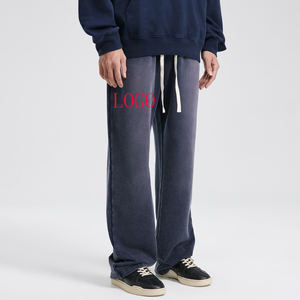 2024 nouveau gros pantalons de survêtement de sport pour hommes personnalisé lavé à l'acide Baggy avec taille élastique Type de taille moyenne - Product Image 5