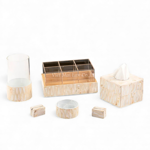 White Corporate <b>Gift</b> Set Paper Box Serving Tray Business Card Holder Vase <b>And</b> Pen Holder Designed For Executive Office - Product Image 1