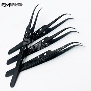 แหนบต่อขนตาปลายโค้ง RMI ทำจากสแตนเลส สีดำพลาสมา คุณภาพสูง ดีไซน์ด้ามจับใหม่ - Product Image 4