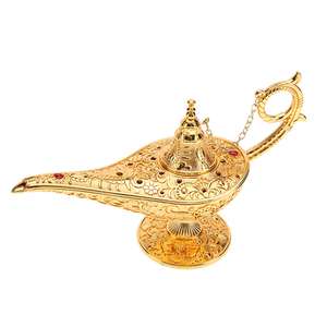 Lámpara de Aladino decorativa de latón de alta calidad con acabado pulido de grabado para decoración del hogar Metal Aladdin Chirag - Product Image 2