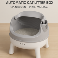 Litière pour chat autonettoyante automatique avec télécommande APP, grande capacité de 74 litres, protection de sécurité, conception ouverte