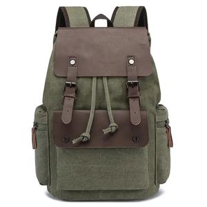 OEM cómodo logotipo personalizado moda impresa al aire libre cordón lienzo vintage impermeable causal bolsa al por mayor Mochila De estudiante - Product Image 1