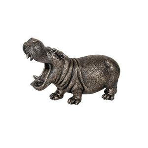 Escultura de hipopótamo antiguo, decoración para el hogar y el jardín, estatua de hipopótamo de bronce, figurita de Animal africano personalizada, manualidades decorativas - Product Image 3