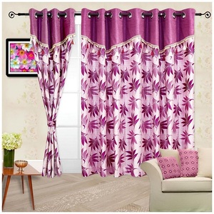 Meilleure vente haute qualité anneau filé 100% coton tissé brodé ferme attrayant design personnalisable hauteur rideaux de porte - Product Image 4