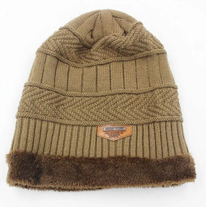 หมวกไหมพรมสวมหัวสำหรับผู้ชาย, สินค้าขายดีหมวกไหมพรมขนแกะหนาป้องกันหูปักมือสำหรับฤดูใบไม้ร่วงฤดูหนาว - Product Image 4