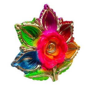 ถาด Diwali Diya สำหรับตกแต่งทำจากดินเผาขนาด19x19x3ซม. - Product Image 5