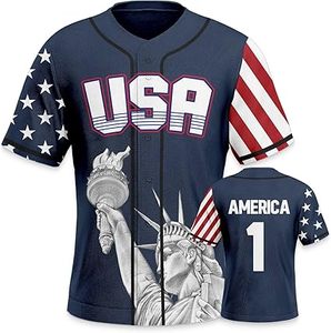 Maillot de baseball à manches courtes pour hommes, décontracté et boutonné, uniforme de sports d'équipe actifs pour vêtements de softball - Product Image 1