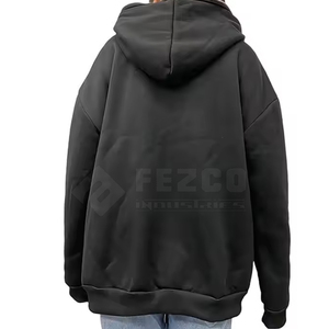 Men's <b>Black</b> Rhinestone <b>Hoodie</b> <b>Zipper</b>-Up Oversized Hip Hop Sweatshirt Front Logo Knitted Cotton Regular Sleeve Autumn Style - Product Image 3