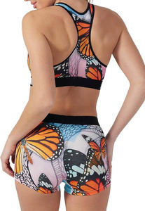 Ensemble de yoga pour femmes Nestrue Sports, en spandex et polyester, imprimé, respirant, séchage rapide, taille élastique, deux pièces, vêtements de sport pour la salle de sport et la remise en forme - Product Image 3