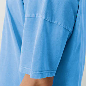 Camiseta clásica azul cielo para hombre, algodón suave, cuello redondo, ajuste relajado, Color sólido, ropa de diario, moda de verano, nueva camiseta de estilo callejero - Product Image 4