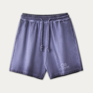 กางเกงขาสั้นผ้าฝ้ายฟอก100% สำหรับผู้ชายวินเทจทรงหลวมระบายอากาศได้ดีโลโก้ตามสั่ง - Product Image 2