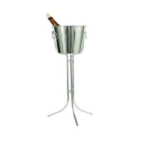 Cubo de hielo de vino dorado de acero inoxidable con soporte, Enfriador de champán de lujo para bares, hoteles y eventos - Product Image 2