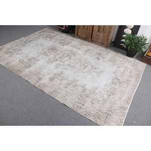 5.6x8.7 ft Turkish Vintage Wool <b>Rug</b> Large Gray Patchwork <b>Check</b> <b>Rug</b> with Latex Backing Eco-Friendly Home Decor - Product Image 3