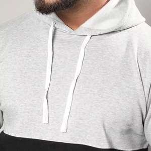 Paneled Hoodie Men's Color Block Hooded Neck FullSleeve Navy and White Cotton Tshirt <b>Boys</b> Colourblocked Sweatshirt - Product Image 5