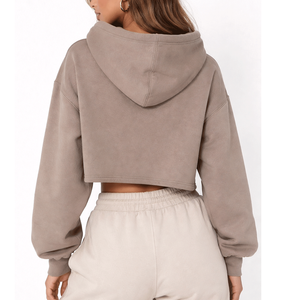 เสื้อครอปแขนยาวผู้หญิง สไตล์ลำลอง แฟชั่นสตรีท สวมใส่สบาย ผลิตตามสั่ง ขายส่งจากโรงงานผลิตเสื้อผ้า - Product Image 2