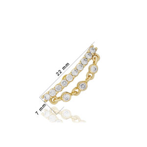 ต่างหูเม็ดเดี่ยวทำจากหินเพทายดีไซน์ทรงกลมทำด้วยมือเงินสเตอร์ลิงเครื่องประดับขนาดเล็กที่เรียบง่าย - Product Image 2