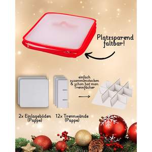 Caja de Almacenamiento Roja de 27 Pulgadas para Adornos de Árbol de Navidad, Elegantes Cajas de Almacenamiento Navideñas para Organizar las Prendas Navideñas - Product Image 4