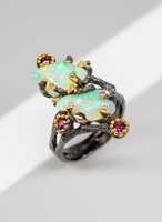 Bague en argent sterling avec opale de feu éthiopienne brute, certifiée IGI, design de mariage de luxe, inspirée de la nature, pièce maîtresse flamboyante
