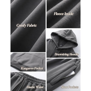 Conjunto de Sudadera con Capucha y Pantalones Deportivos Extra Grandes de Felpa de Algodón para Mujer, de Alta Calidad, Personalizados por el Fabricante - Product Image 5