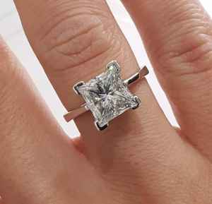 SM Jewels elegante princesa corte Moissanite diamante anillo de compromiso oculto Halo plata esterlina para boda fiesta moda - Product Image 4