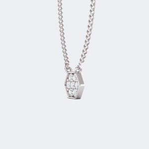 Collar con colgante hexagonal con bisel redondo de 0.20 quilates - Product Image 5