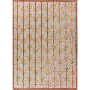 Alfombras de Lana Tejida Plana Orenda Ivory, Algodón Orgánico ADWL-13254, Rayadas, para Sala de Estar, Pasillo, Rectangulares, Estilo Rompecabezas - Product Image 1