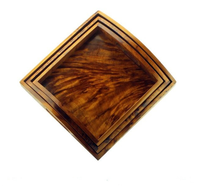 Ensemble de plateaux de thuya marocain artisanal plateaux en bois carrés assiettes décoratives ronce bois panneaux muraux boîtes artisanales polies personnalisées