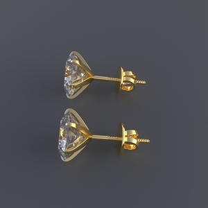 Avarta Jewellery Oro de 18K 2 quilates Cada uno Moissanite Solitaire Stud Pendientes - Product Image 6