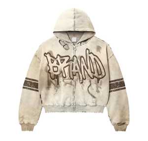 Ensemble de survêtement à capuche délavé à l'acide avec logo personnalisé pour hommes Fournisseur d'usine survêtement à capuche délavé à la pierre survêtement décontracté - Product Image 6