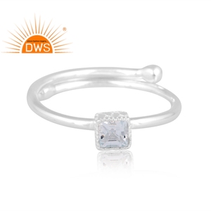 Anillo apilable de piedras preciosas de Topacio azul natural de plata de ley fina de última tendencia, fabricante de joyería personalizada - Product Image 2