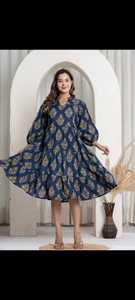 ชุดราตรีพิมพ์ลายดอกไม้สีกรมท่าสำหรับผู้หญิง100% ผ้าฝ้ายแท้ไซส์ใหญ่พิเศษเดรสมิดิลายดอกไม้ระบายอากาศได้สำหรับปาร์ตี้สบายๆสำหรับฤดูใบไม้ผลิฤดูร้อน - Product Image 2