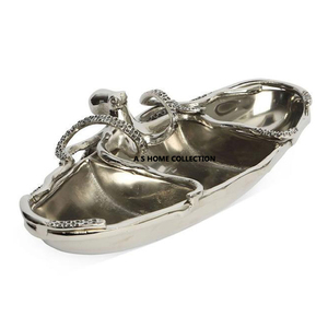 Plateau de service de luxe pour la maison, l'hôtel, les mariages, en acier inoxydable, en laiton, en métal, couleur or, argent, miroir poli - Product Image 6