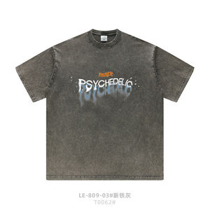 Nouveau style été, polyester/coton lourd, séchage rapide, respirant, impression DTG, délavage à l'acide, coupe ajustée, streetwear - Product Image 1