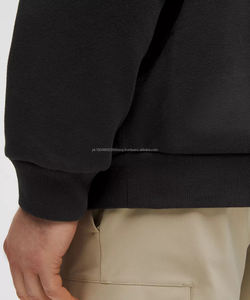 Pull-over à capuche en molleton de coton personnalisé, sweat-shirt de couleur unie, poignets côtelés, tissu chaud et durable pour l'hiver, vente en gros en vrac pour - Product Image 3