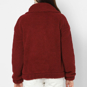 2025 nouveauté personnalisé Sherpa moelleux polaire à capuche poids lourd fourrure épaisse sweats à capuche zippés pour femmes sweats à capuche Sherpa - Product Image 4