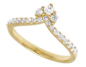 Anillo de Plata de Ley 925 chapado en oro con diamante de moissanita de corte redondo, joyería elegante y asequible para mujer - Product Image 4