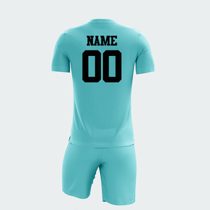 Servicio OEM, Conjunto de Camiseta y Pantalones Cortos de Fútbol Transpirables y Cómodos, 100% Poliéster, Impresión de Nombre del Jugador, Nombre del Equipo Personalizado, Antibacteriano - Product Image 6