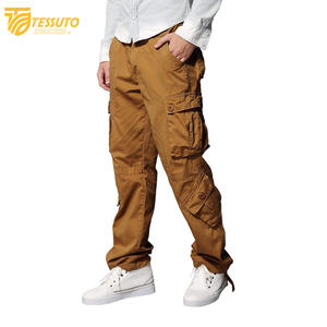 Pantalones cargo de algodón 100% de alta calidad para hombre, pantalones largos para exteriores, estilo deportivo informal táctico, liso, teñido, de lana media, bajo MOQ - Product Image 6