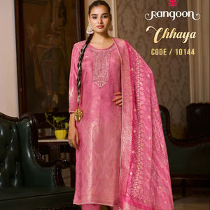 Neeta Ceation Pure Soie Masleen Resham Brodé Salwar Kameez Indien Pakistanais Partie Porter Collection Diwali Mariages Rapide - Product Image 1