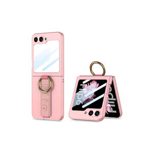 Étui de protection en silicone liquide premium pour Samsung Galaxy Z Flip 6 avec support anneau intégré et protection de l'appareil photo - Product Image 1