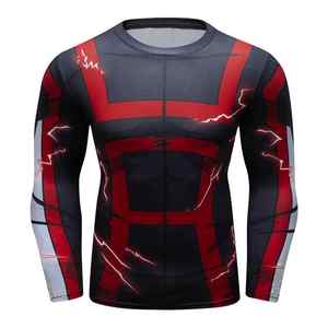 Haut de sport unisexe à manches longues, respirant, 100 % polyester, à séchage rapide, anti-UV, personnalisé OEM pour BJJ et course à pied - Product Image 2